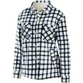 thumbnail image 2 of Women's WEAR by Erin Andrews Oatmeal Columbus Blue Jackets Plaid Button-Up Shirt Jacket, 2 of 3