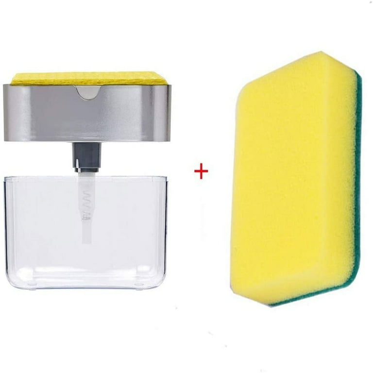 ZOSTLAND Dishwashing Soap Dispensers Dish Washing Sponge Holder & Drain  Tray for Kitchen Sink 2 in 1, Countertop Soap Dispenser, Soap Pump  Dispenser