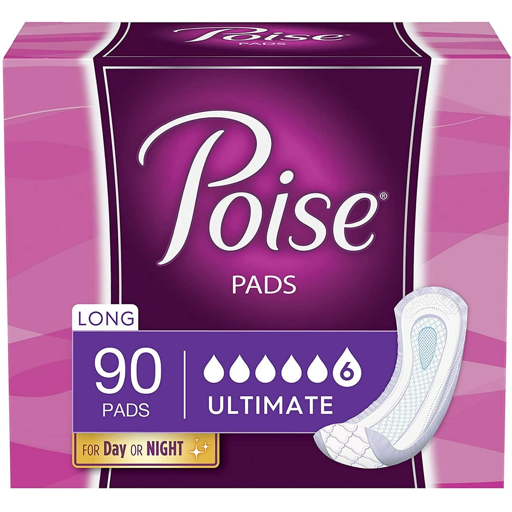 Poise Incontinence Pads for Women, Ultimate Absorbency, Long, Original