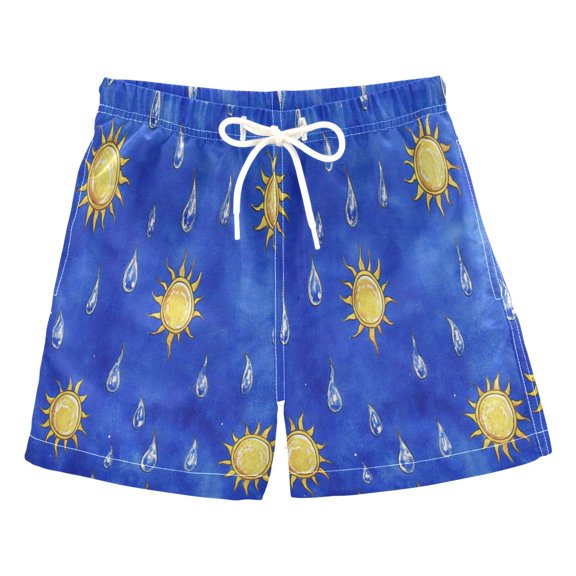 Sun and Raindrops Boys' Swim Trunks Beach Pool Shorts Quick Dry Soft Fabric Classic Fit