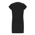 thumbnail image 6 of qucoqpe Womens Summer T-shirt Dress V Neck Short Sleeve Elastic Waist Mini Dress Casual Loose Solid Color Sun Dress with Pockets, 6 of 7