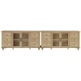 thumbnail image 4 of WAMPAT 116'' Farmhouse TV Stand for TVs Up to 110 inch,Glass and Wood Universal TV Stand with Storage Cabinets,White Entertainment Center for 32-110 inch TV Console Table,Oak, 4 of 8