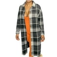 thumbnail image 2 of Women's Plaid Coat Winter Lapel Collar Button Front Long Sleeve Outerwear with Pockets, 2 of 4