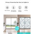 thumbnail image 4 of Window Privacy Film Blue Teal Leaves Stained Glass Window Film Decorative Sun Block Window Cover Watercolor Summer Botanical Window Clings Static Adhesive Sticker for Bathroom 23.6"x59", 4 of 7