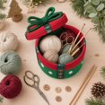 thumbnail image 2 of 2026 Christmas Indoor Home Decor Christmas Round Cotton Rope Storage Basket With Lid Snowflake Decor Gift Box Woven Organizer Bin For Candy Jewelry Holiday Decor, 2 of 5
