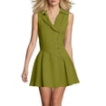 thumbnail image 3 of DYTTDG Women's Sleeveless V-Neck Button-Front Mini Dress | Notch Collar A-Line Casual Work Dress, Summer Dress for Office, 3 of 7