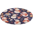 thumbnail image 5 of Christmas Cartoon Snowman Round Carpet Circle Rug Outdoor Patio Area Rug Washable Large Area Rugs Hallway Room Decor Fitness Mats, 5 of 8
