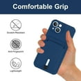 thumbnail image 4 of case for iPhone 14 Plus Case with Card Holder [Soft Microfiber Lining] Silicone Slim Thin Phone Cases Shockproof Protective iPhone 14 Plus Wallet Case Blue, 4 of 6
