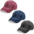 thumbnail image 1 of Yolyoo 3PCS Classic Baseball Cap, Low Profile Hats Adjustable Washed Plain Baseball Hat Cap Dad Hat for Men Women, 1 of 8