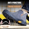 thumbnail image 4 of LAoutun Work Boots for Men Slip on Welding Steel Toe Boots Indestructible Grey, 4 of 6