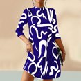 thumbnail image 1 of Fankiway Mode Femmes Décontractée Ample Col Rond Manches Mi-Longues Robe Confortable Imprimée Grande Taille Robes pour Femmes Rondes Printemps Robes pour Femmes 6901, 1 of 3
