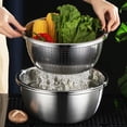 thumbnail image 5 of Cuenco de acero inoxidable 304 para verduras, cuencos para mezclar huevos, colador de arroz, cesta de drenaje, cuenco para sopa, colador, utensilios de cocina y almacenamiento, 5 of 5