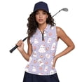 thumbnail image 6 of Whosucclay Ghost Bow Pattern Golf Tank for Women, Sleeveless Anti Fade Half Zip Women's Sleeveless Golf Shirts for Athletic Outdoor Tennis Exercise, 6 of 8