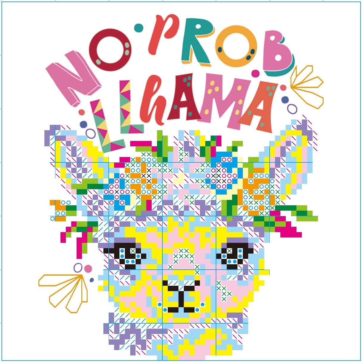 DIAMOND DOTZ® No ProbLlama Special Edition No-Count Cross Stitch Kit - 5" Round