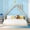 Natural, variant on Sailvan Twin Wood Floor Bed Frame with House-Shaped Headboard and Chimney White