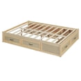 thumbnail image 6 of Full Size Platform Bed with 6 Storage Drawers, Rustic Style Wooden Bed Frame with Sturdy Slat Support, Without Headboard Design, No Box Spring Needed, Antique Natural, 6 of 9