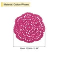 thumbnail image 2 of Uxcell 4Pcs Crochet Doilies 3.94" Cotton Woven Fabric Coasters, Round Handmade Coasters with Floral Rose Red, 2 of 5
