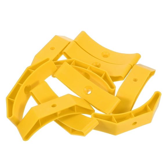 STRANDCHIC 10Pcs Dumbbell Storage Rack with Cushioned Pads Durable Yellow Barbell Holder Floor Stand for Home Use