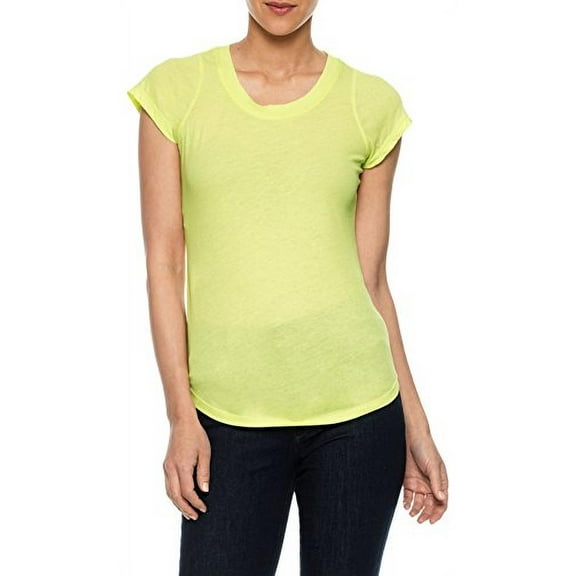 Joe's Jeans Lindes Tee Basic Cotton Jersey Knit Top T-Shirt (X-Small, Yellow)