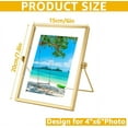 thumbnail image 6 of NOGIS Metal Picture Frames Vintage Minimal Ornate Floating Easel Stand Photo Frames Antique Vertical Glass Frame for Pictures Photos Desk Tabletop Display,6 Inches (Gold), 6 of 7