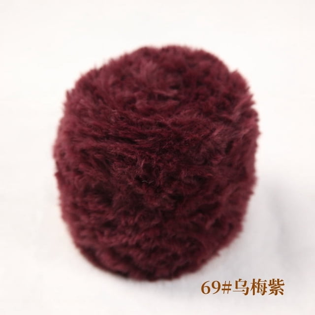 Zhuge Hilo de chenilla grueso para tejer voluminosos y esponjosos, hilo de chenilla, hilo de felpa suave, 100 g, rojo oscuro