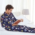 thumbnail image 6 of Yiaed Colorful Jellyfish Print Men’s Pajamas Set - Long Sleeve Button Down Sleep Shirt and Pajama Bottoms Sleepwear Set Mens Pjs Sets Men's Pajama Bottoms-X-Large, 6 of 7