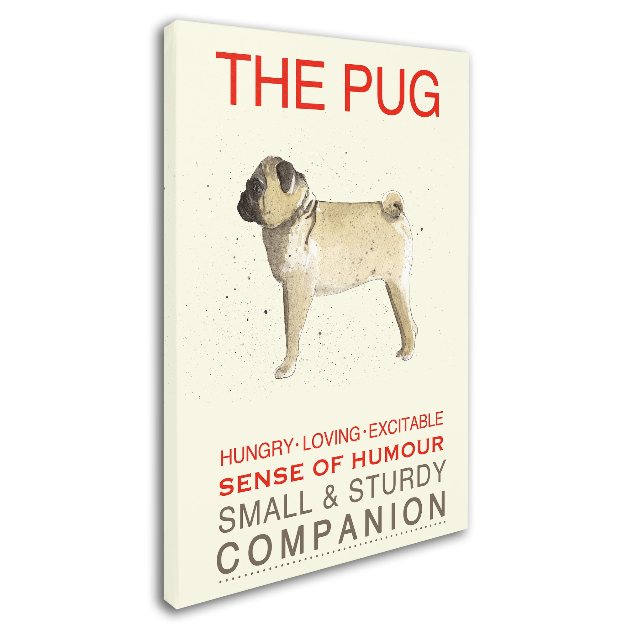 Trademark Fine Art 'Pug Print' Canvas Art by Michelle Campbell