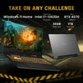 thumbnail image 2 of ASUS TUF 15.6" 144Hz FHD IPS Gaming Laptop, Intel i7-13620H, NVIDIA GeForce RTX 4070 GDDR6 8GB, 16GB DDR5, 1TB SSD, Backlit Keyboard, G-Sync, Win 11 Home, Mecha Grey, 128GB Docking Station Set, 2 of 9