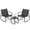 Style B Black, variant on ANGELES HOME 3 Piece Rocking Chair Patio Bistro Set, Outdoor Patio Furniture with Glass-Top Table for Porch Yard Balcony，Brown