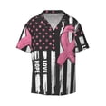 thumbnail image 2 of Lsque Ribbon Breast Cancer Awareness print Men's Cuban Collar Short Sleeve Shirt Summer Beachwear Casual Button Down Fashionable Vacation Leisure Shirt-4X-Large, 2 of 7