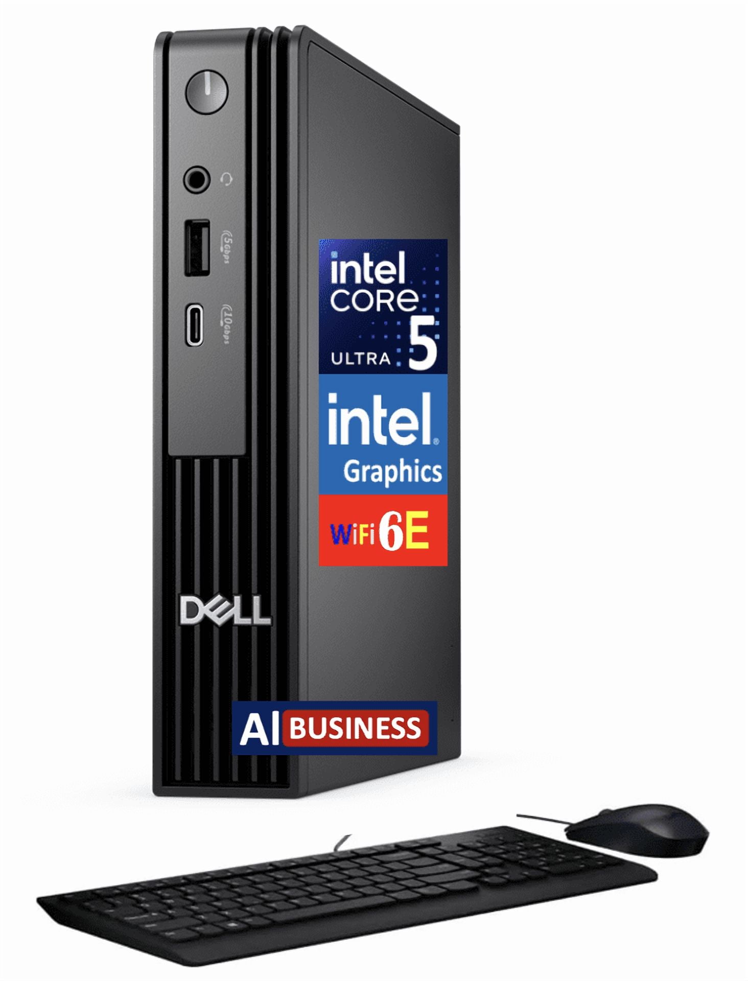 Dell Pro Micro QCM1250 (Replaces Optiplex) AI Business MFF Mini PC (Intel  Ultra 5-235T, 16GB DDR5, 512GB M.2 SSD, WiFi 6E, Bluetooth 5.3, RJ-45, DP,  ..., image size:1464x1920