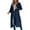 Navy, variant on Women's Classic Double Breasted Trench Coat, Knee Length Lapel Collar Overcoat, Slim Fit Belted Waist Jacket, Fall Winter Outerwear, Timeless Style Coat Black L
