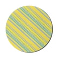 thumbnail image 1 of Geometric Mouse Pad for Computers, Abstract Patterns from Straight Diagonal Lines with Memphis Style, Round Non-Slip Thick Rubber Modern Mousepad, 8" Round, Mustard Turquoise Blush, by Ambesonne, 1 of 2