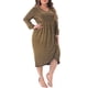 thumbnail image 2 of Vestido de fiesta de lentejuelas con brillo para mujer de tallas grandes Agnes Orinda, de manga larga, escote en V, estilo tulipán, envolvente, 1X dorado, 2 of 6