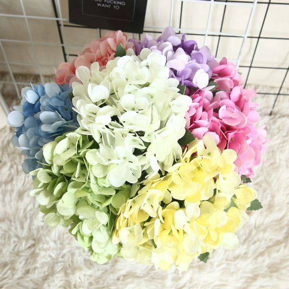 YFGEFTR Hydrangea Artificial Flowers, Faux Hydrangea Flowers, Fake Flowers for Table Centerpiece, Blue Silk Hydrangea Flowers with Stems for Home Wedding Party Decor