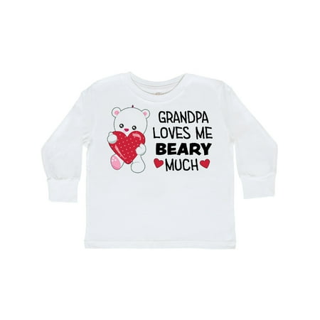 

Inktastic Grandpa Loves Me Beary Much- cute bear Gift Toddler Boy or Toddler Girl Long Sleeve T-Shirt
