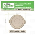 thumbnail image 2 of Compostable Fiber Lid for 24oz, 32oz, 40oz Round Bowls – Eco-Friendly, Durable, Leak-Resistant, Sustainable Paper Lid for Takeout, and Food Storage – Biodegradable & Sturdy Disposable Cover (300), 2 of 3