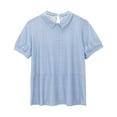thumbnail image 4 of Blue Women's Short Sleeve T-shirt, Women'S Summer Solid Round Neck Breathable Comfortable Loose Casual Short Sleeved Top S, 4 of 9