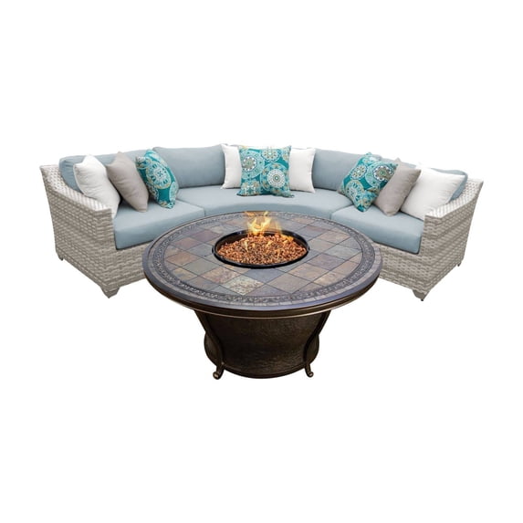 TK Classics Fairmont 04d Wicker 4 Piece Fire Pit Patio Set