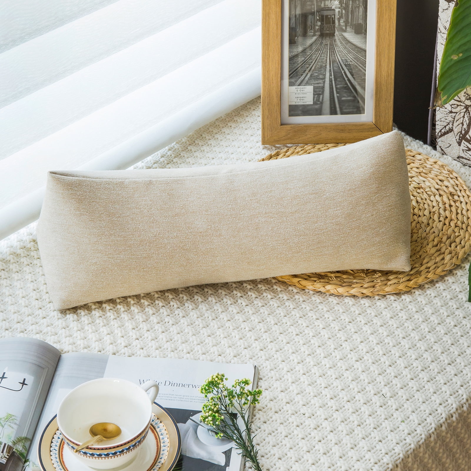 GLORY SEASON Buckwheat Neck Support Adjustable Pillow,Neck Pain Relief Round Pillows for Lunch Break 6x15in