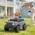 thumbnail image 3 of iRerts 24V 2 Seater Ride on Cars, Licensed Ford Bronco Base Powered Ride on Toys for Big Kids Ages 3-8, Kids Car Electric Vehicle with Remote Control, Bluetooth, LED Lights, 4 Wheel Suspension, Gray, 3 of 9