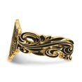 thumbnail image 3 of 925 Sterling Silver Yellow Gold-Plated Monogram Antique Ring Band Size 7.5, 3 of 5