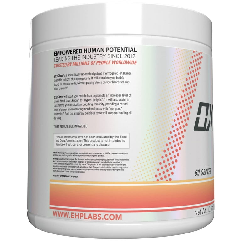 EHP Labs OxyShred Pre Workout Powder - Preworkout Powder with L Glutamine &  Acetyl L Carnitine, Energy Boost Drink