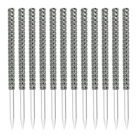 HINTRMENT Acrylic Candy Apples Sticks Silver Party Supplies for Dessert Making 12Pcs 5.9X0.2X0.2In