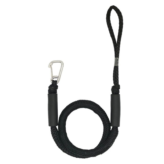 relayinert 2pieces Mooring Rope For Boat Rustproof And Strong Load-bearing Capacity Durable And Sturdy Dock Line With Hook black 1Set