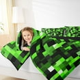 thumbnail image 4 of Manfei Pixel Grid Miners Bedding Comforter Set,Geometric Check Twin Comforter Sets,Green Patchwork Pixel Buffalo Bedding Set For Girls Boys,Breathable Home Decor Reversible,2 Pieces, 4 of 8