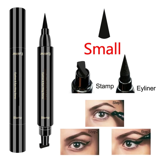 Sello de delineador de ojos con alas de doble extremo, resistente al agua, a prueba de manchas, de larga duración, perfecto para estilo ala o ojo de gato