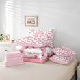thumbnail image 6 of Castle Fairy Teenagers Cartoon Bow Knot Letter Monogrammed E Twin Bedding Sets 7-Piece,Cute Bow-Tie Plaid Grid Bedding Comforter Set Microfiber,Dreamy Princess Breathable Sheet Sets, 6 of 8