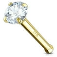 thumbnail image 1 of Nose Stud Ring 14 Karat Solid Gold Prong Set 2mm CZ 20g, 1 of 8