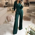 thumbnail image 6 of Trouser Suit Ladies Wedding Festive Long Jumpsuit V-Neck Playsuit With Wide Leg Trouser Suit Playsuit Business Suit Overall(M), 6 of 6